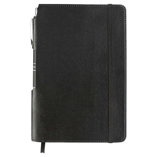 LIBRETA KENYA NEGRA CON PLUMA (HL 030 N)