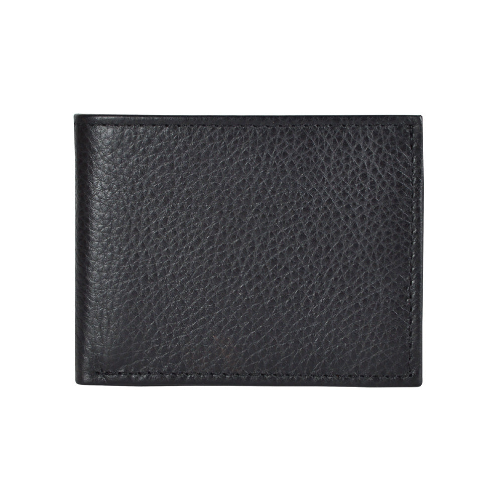 CARTERA CON SOLAPA EN PIEL NEGRO (LL6002)