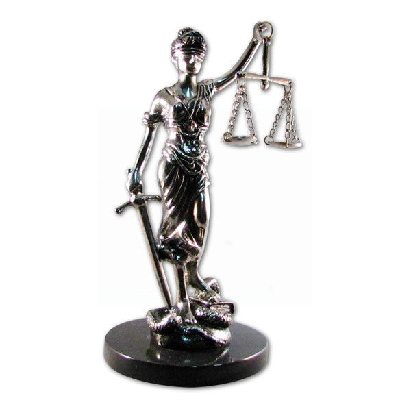 JUSTICIA PGR CHICA VIEJA CON BASE MARMOL