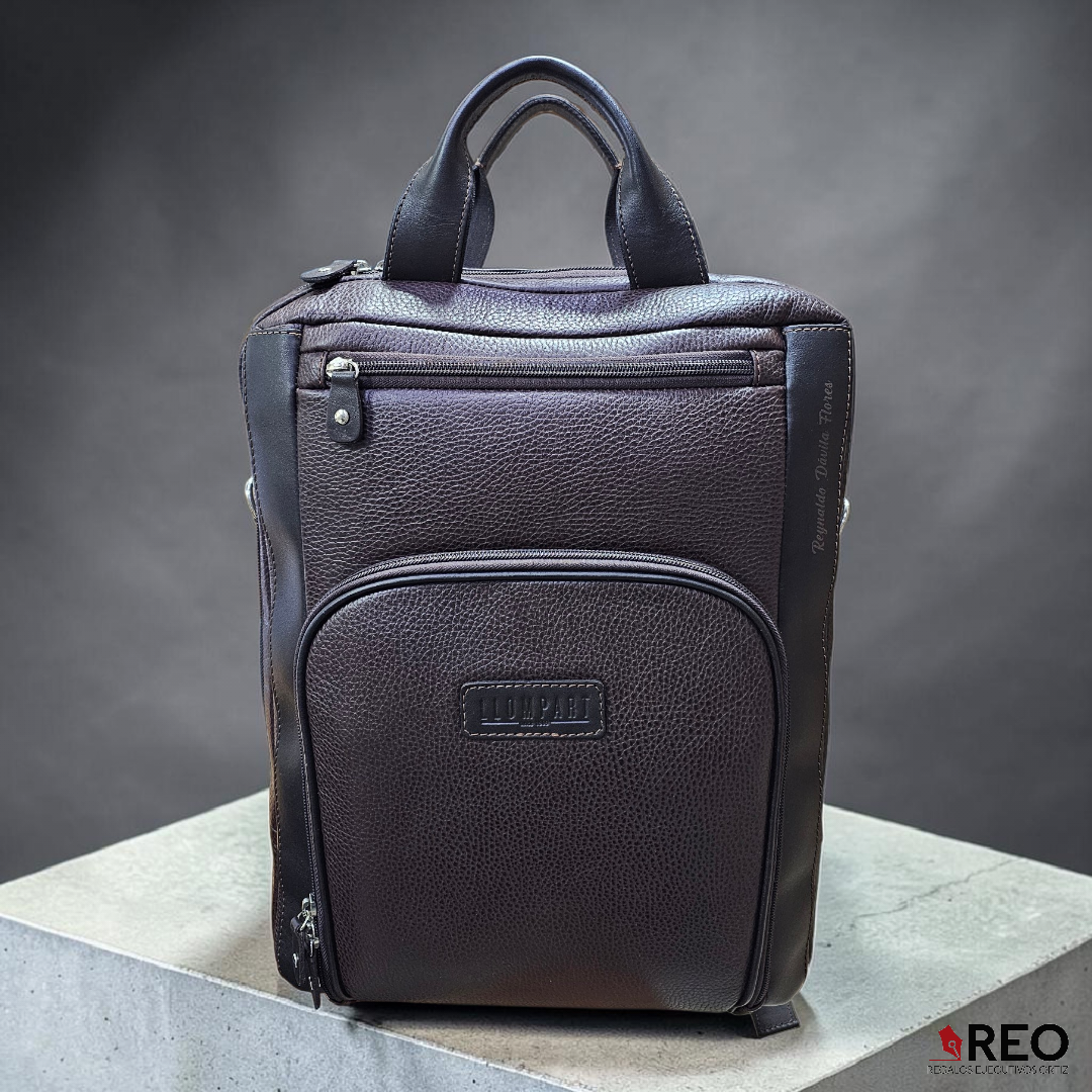 BACKPACK EJECUTIVA PIEL CAFE (LL-2089 C)