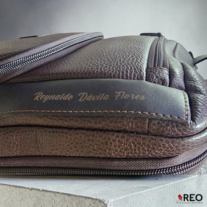 BACKPACK EJECUTIVA PIEL CAFE (LL-2089 C)