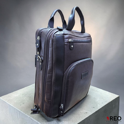 BACKPACK EJECUTIVA PIEL CAFE (LL-2089 C)