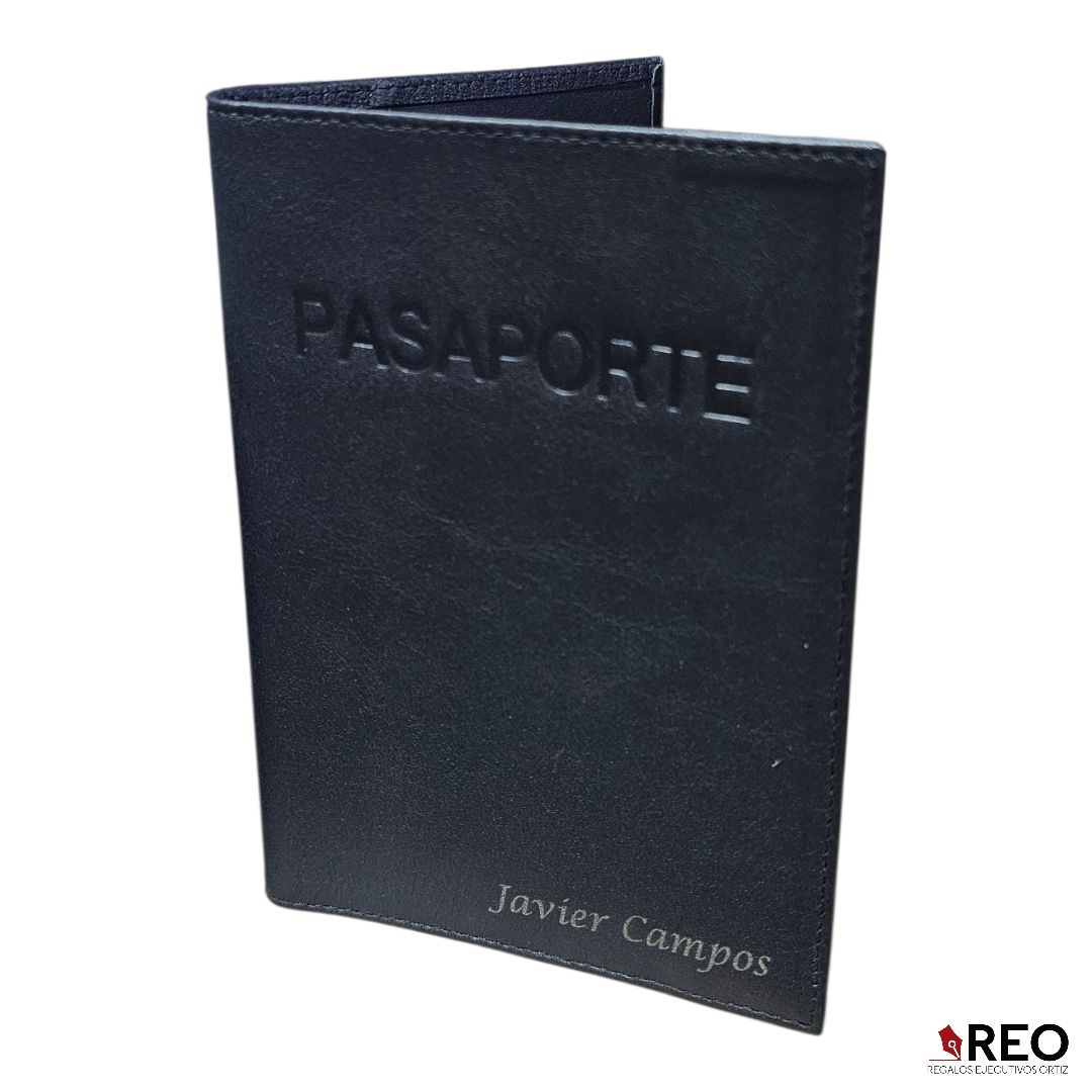 PORTA PASAPORTE PIEL NEGRO
