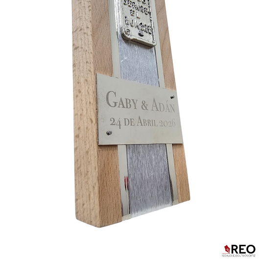 CRUZ DE MATRIMONIO NATURAL PLATA CON PIEDRA 40*22.5 CM (CMPP)