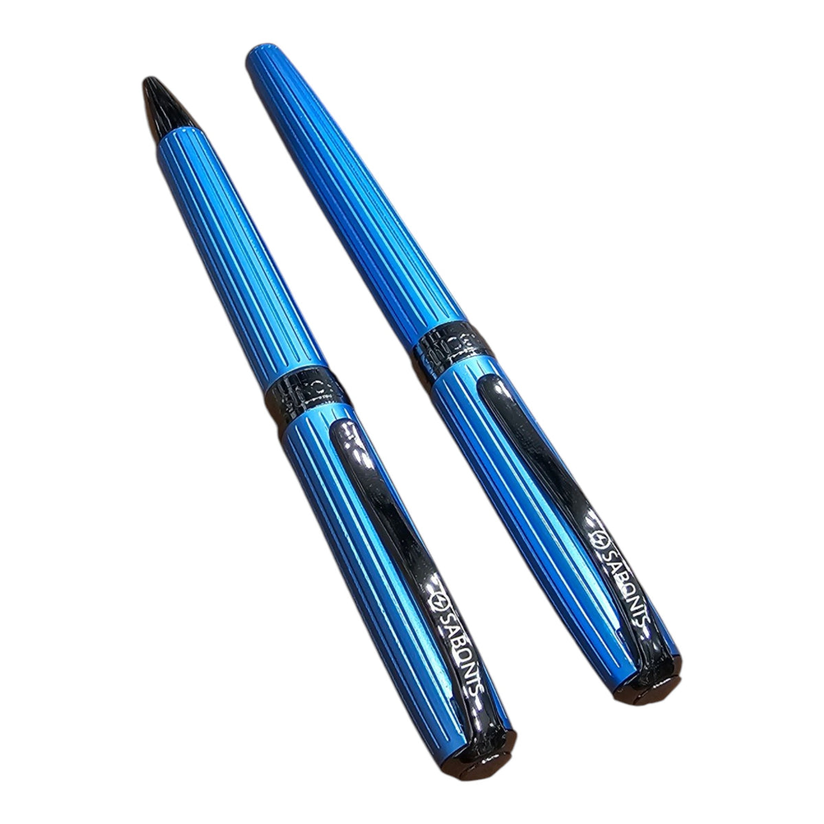 BOLIGRAFO Y ROLLER CELESTE METALIZADO (2033 RBRR)