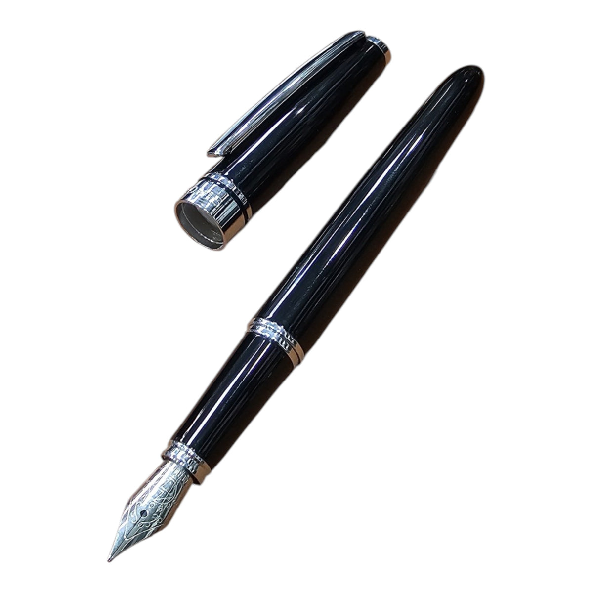 PLUMA FUENTE NEGRO PLATA (8021SF-048N)