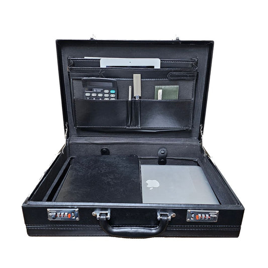 PORTAFOLIO EXPANDIBLE NEGRO CHAPA PLATA (VNG-22)