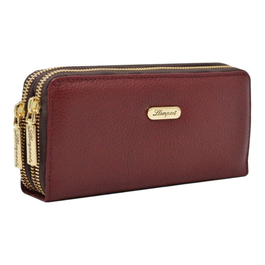 CARTERA DE PIEL PARA DAMA VINO (LL-2020 VINO)