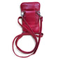 BOLSO PORTA CELULAR Y CARTERA PIEL ROJO (113)