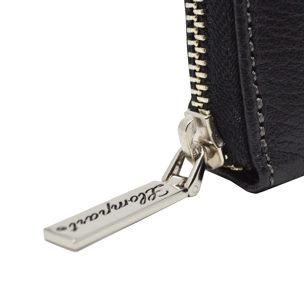 CARTERA CLASICA 1 ZIPPER EN PIEL NEGRO (LL2016)