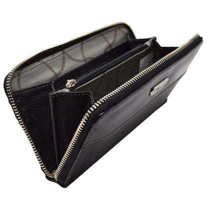 CARTERA CLASICA 1 ZIPPER EN PIEL NEGRO (LL2016)