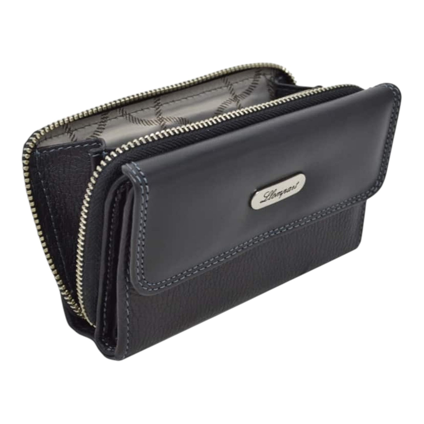 CARTERA BROCHE CHICA EN PIEL NEGRO (LL2019)