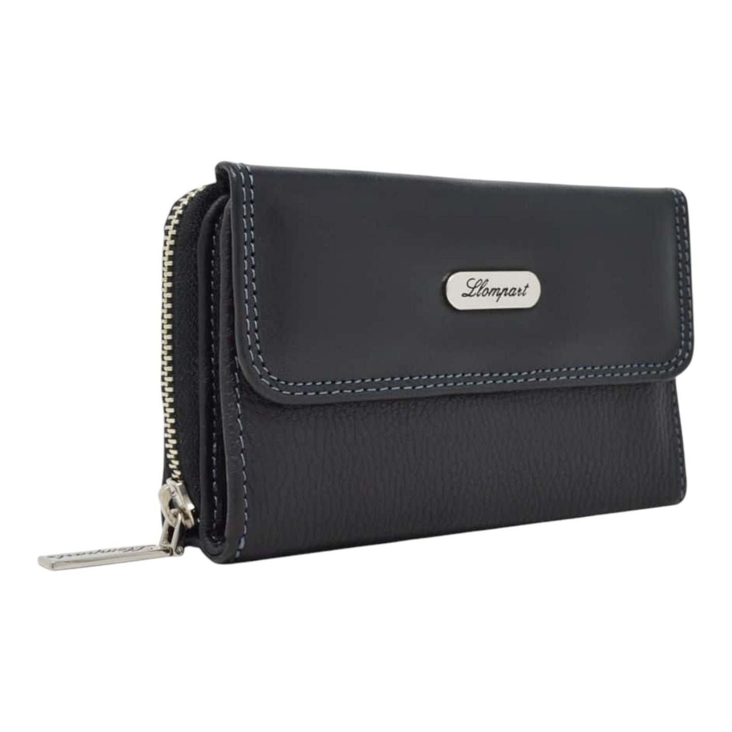 CARTERA BROCHE CHICA EN PIEL NEGRO (LL2019)