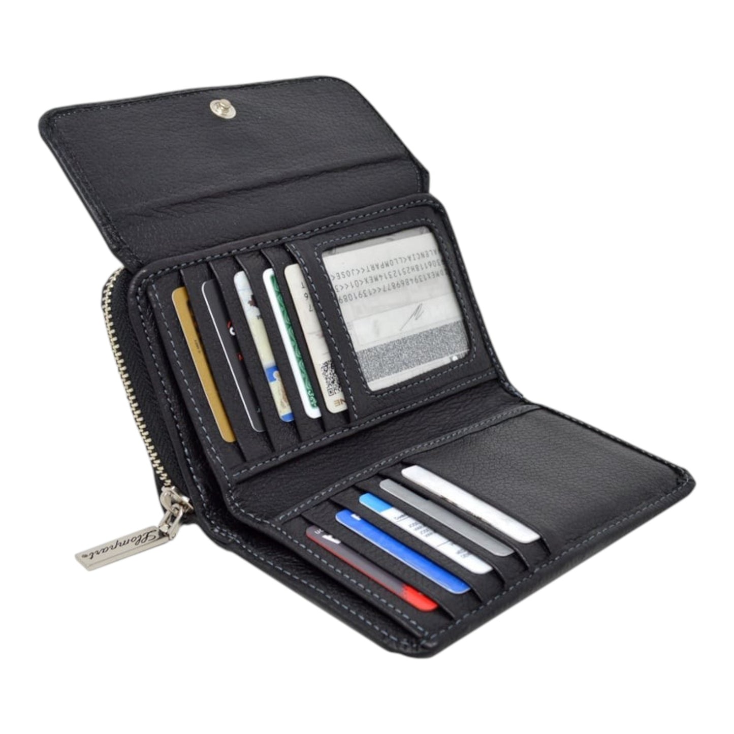 CARTERA BROCHE CHICA EN PIEL NEGRO (LL2019)