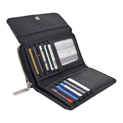 CARTERA BROCHE CHICA EN PIEL NEGRO (LL2019)