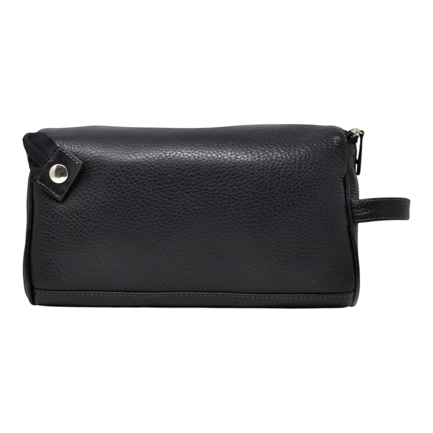 NECESER DE PIEL BOLSA AL FRENTE EN PIEL NEGRO (LL6006)