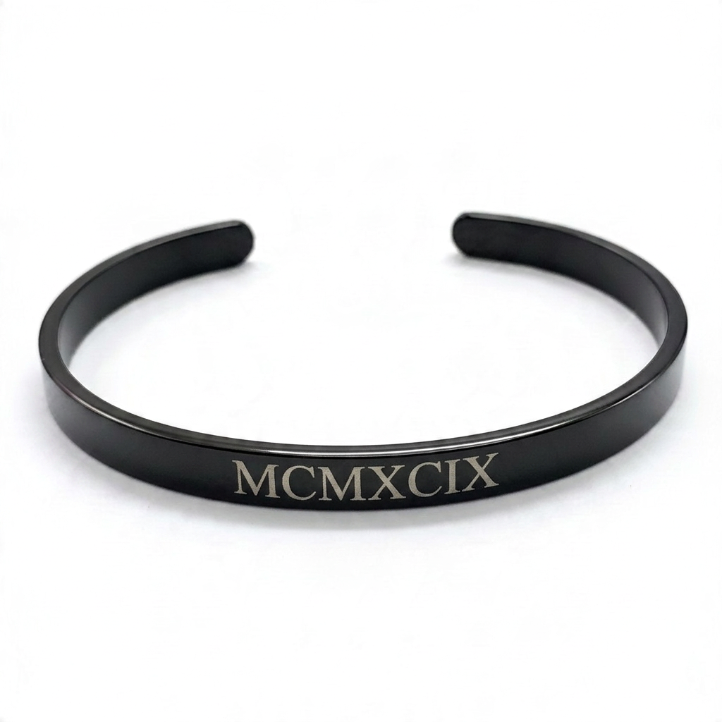 BRAZALETE LISO ABIERTO NEGRO (NK168-13BK)