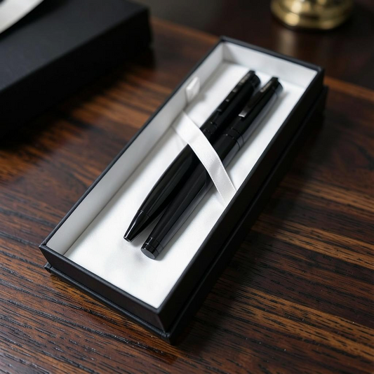 JUEGO BOLIGRAFO Y ROLLER NEGRO MATTE (2025NBNR-048N)