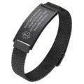 BRAZALETE C/PLACA NEGRO BROCHE IMAN (BR-1603B)