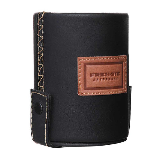 CUBILETE FRENGIE CON PORTA DADOS PIEL NEGRO (5013)