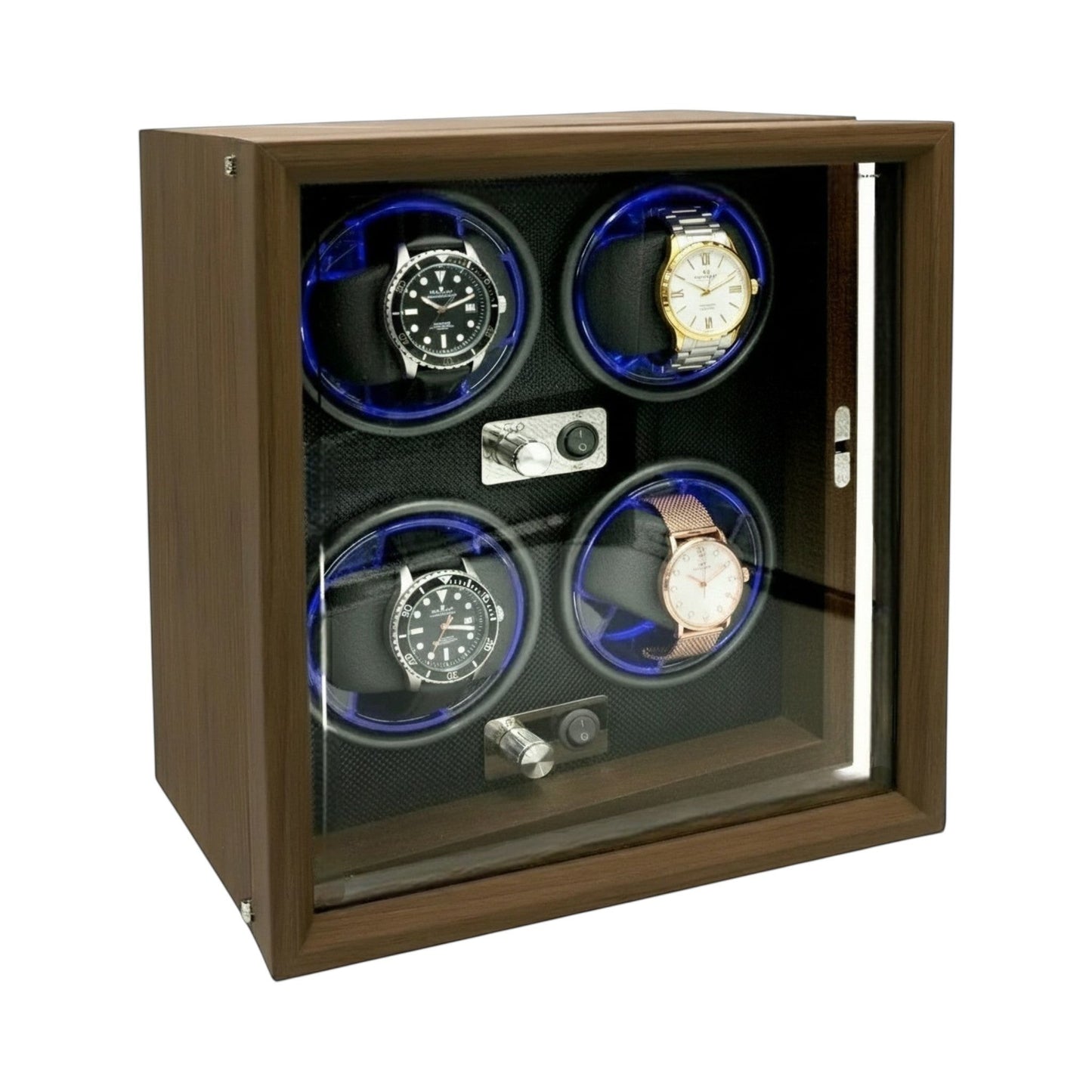 ESTUCHE GIRATORIO PARA 4 RELOJES DE MADERA (6464)