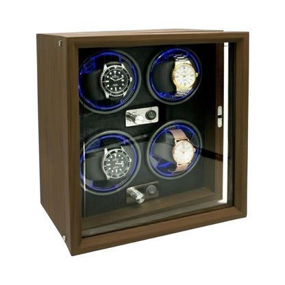 ESTUCHE GIRATORIO PARA 4 RELOJES DE MADERA (6464)