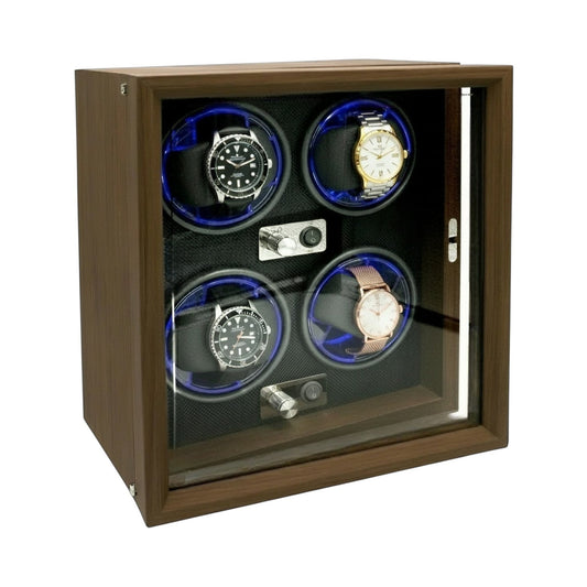 ESTUCHE GIRATORIO PARA 4 RELOJES DE MADERA (6464)
