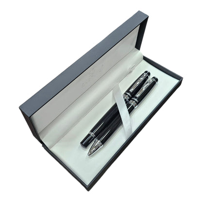 JUEGO BOLIGRAFO Y ROLLER NEGRO LACA (3043NBNR-048)