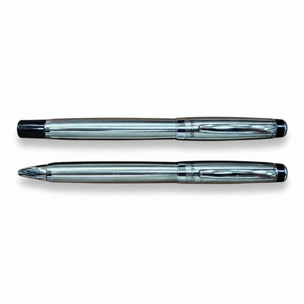 JUEGO BOLIGRAFO Y ROLLER PLATA (3043SBSR-048)