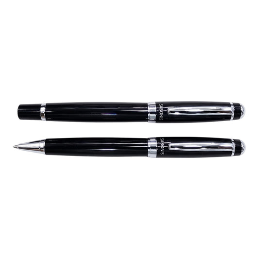 JUEGO BOLIGRAFO Y ROLLER NEGRO LACA (3043NBNR-048)
