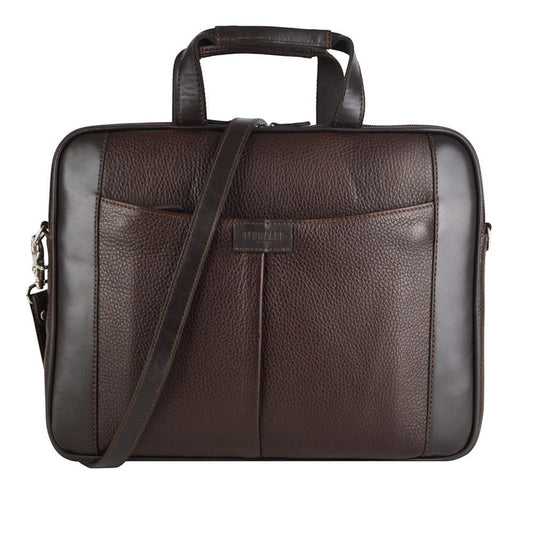 PORTAFOLIO PARA LAPTOP SENCILLO PIEL CAFE OBSCURO 13 PULGADAS (2098PPTC)