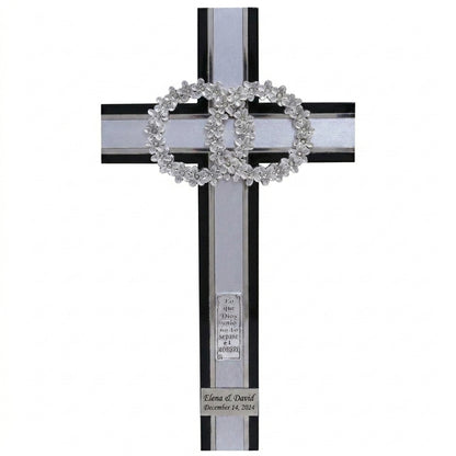 CRUZ DE MATRIMONIO CHOCOLATE PLATA 40*22.5 CM (CMP-CH)