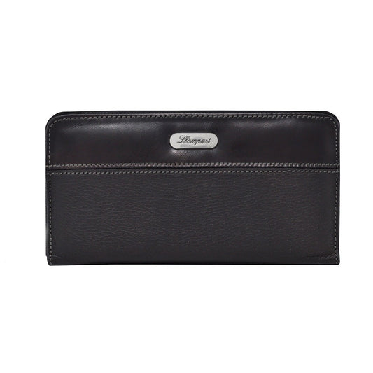 CARTERA CLASICA 1 ZIPPER EN PIEL NEGRO (LL2016)
