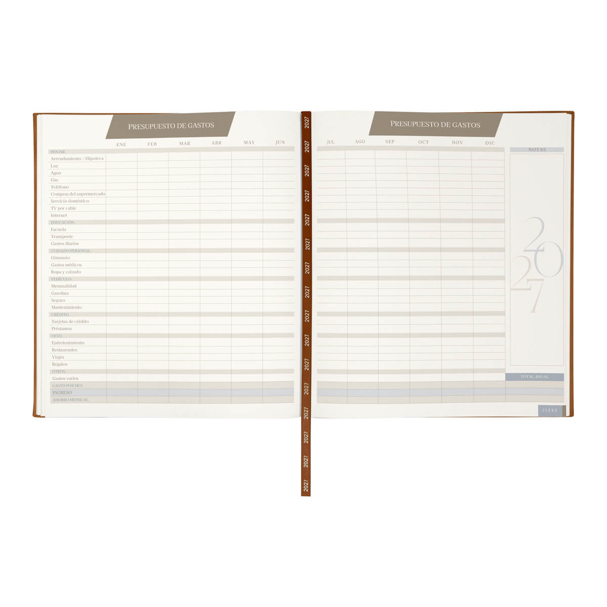 Agenda Ejecutiva Clasica 2027 Cafe (Age 027 C) Personalizada - Casa Ortiz