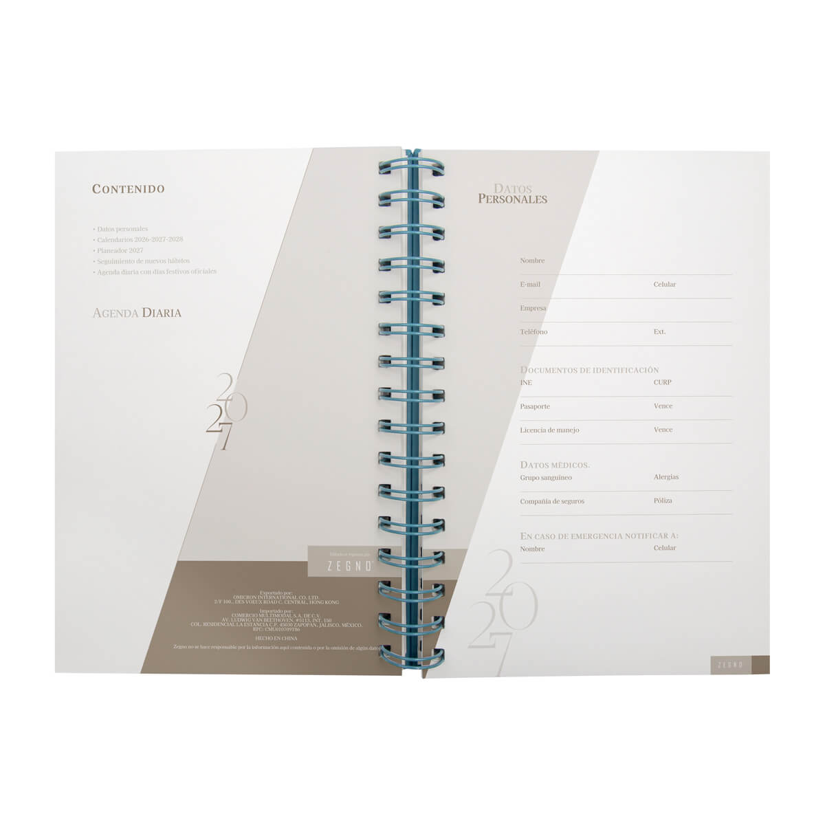 AGENDA DIARIA LETTE CELESTE 2027 (AGSP 027 AC )