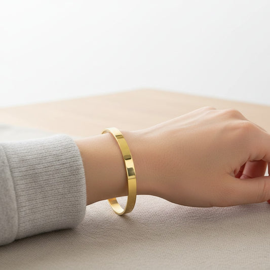 BRAZALETE ABIERTO LISO DORADO (NK168-13IPG)