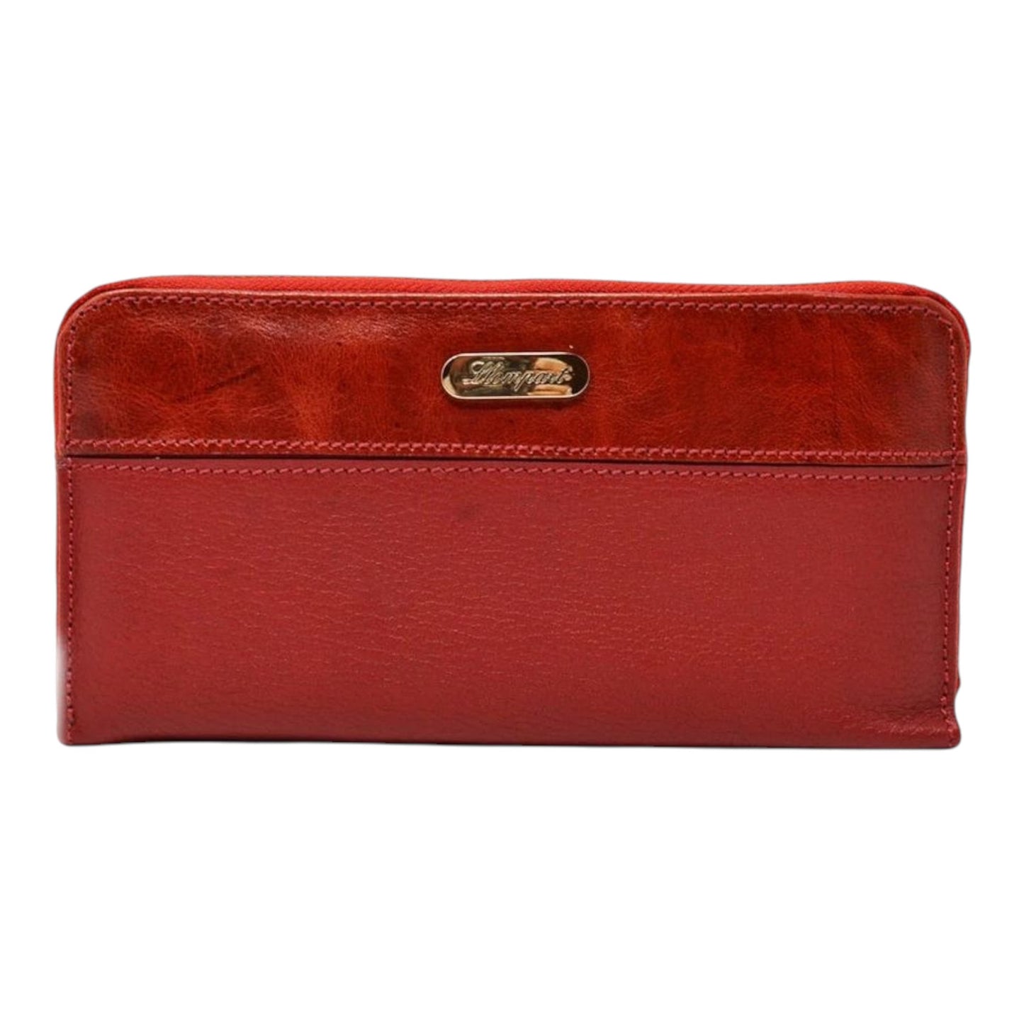 CARTERA CLASICA 1 ZIPPER EN PIEL ROJO (LL2016)