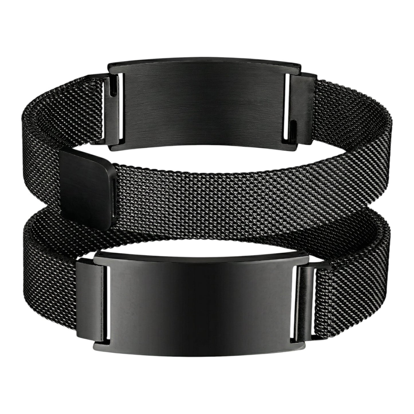 BRAZALETE C/PLACA NEGRO BROCHE IMAN (BR-1603B)
