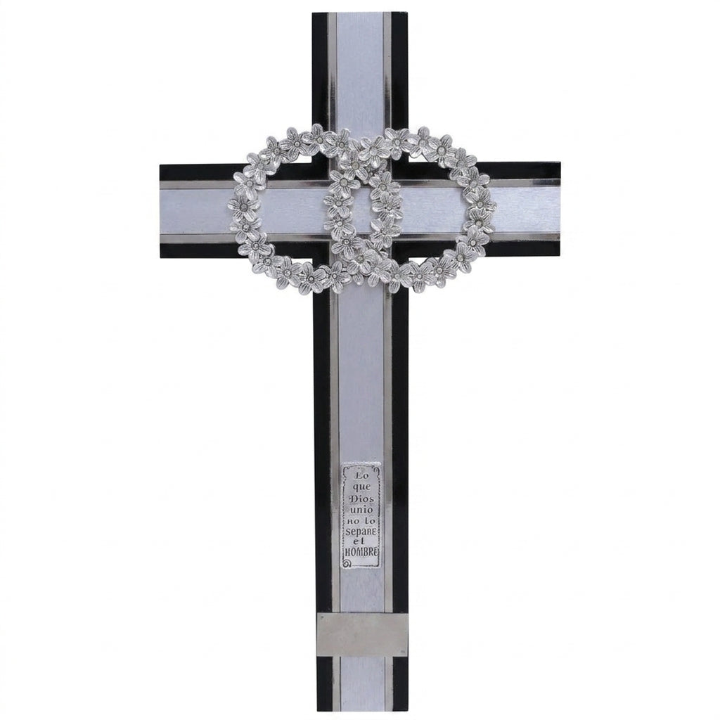 CRUZ DE MATRIMONIO CHOCOLATE PLATA 40*22.5 CM (CMP-CH)