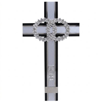 CRUZ DE MATRIMONIO CHOCOLATE PLATA 40*22.5 CM (CMP-CH)