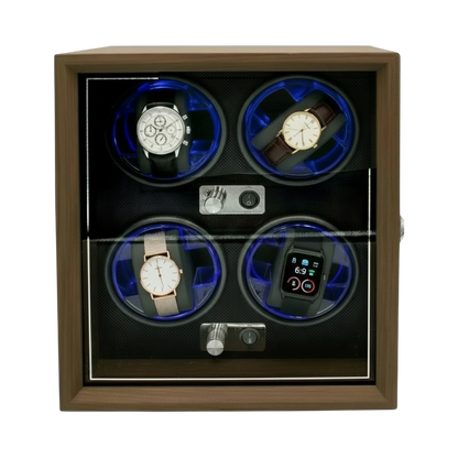 ESTUCHE GIRATORIO PARA 4 RELOJES DE MADERA (6464)