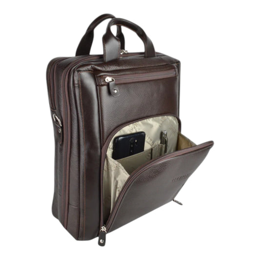 BACKPACK EJECUTIVA PIEL CAFE (LL-2089 C)