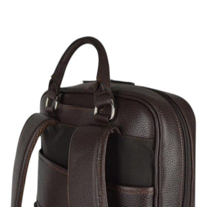 MOCHILA DE PIEL SLIM CAFE OBSCURO (LL2216 CO)