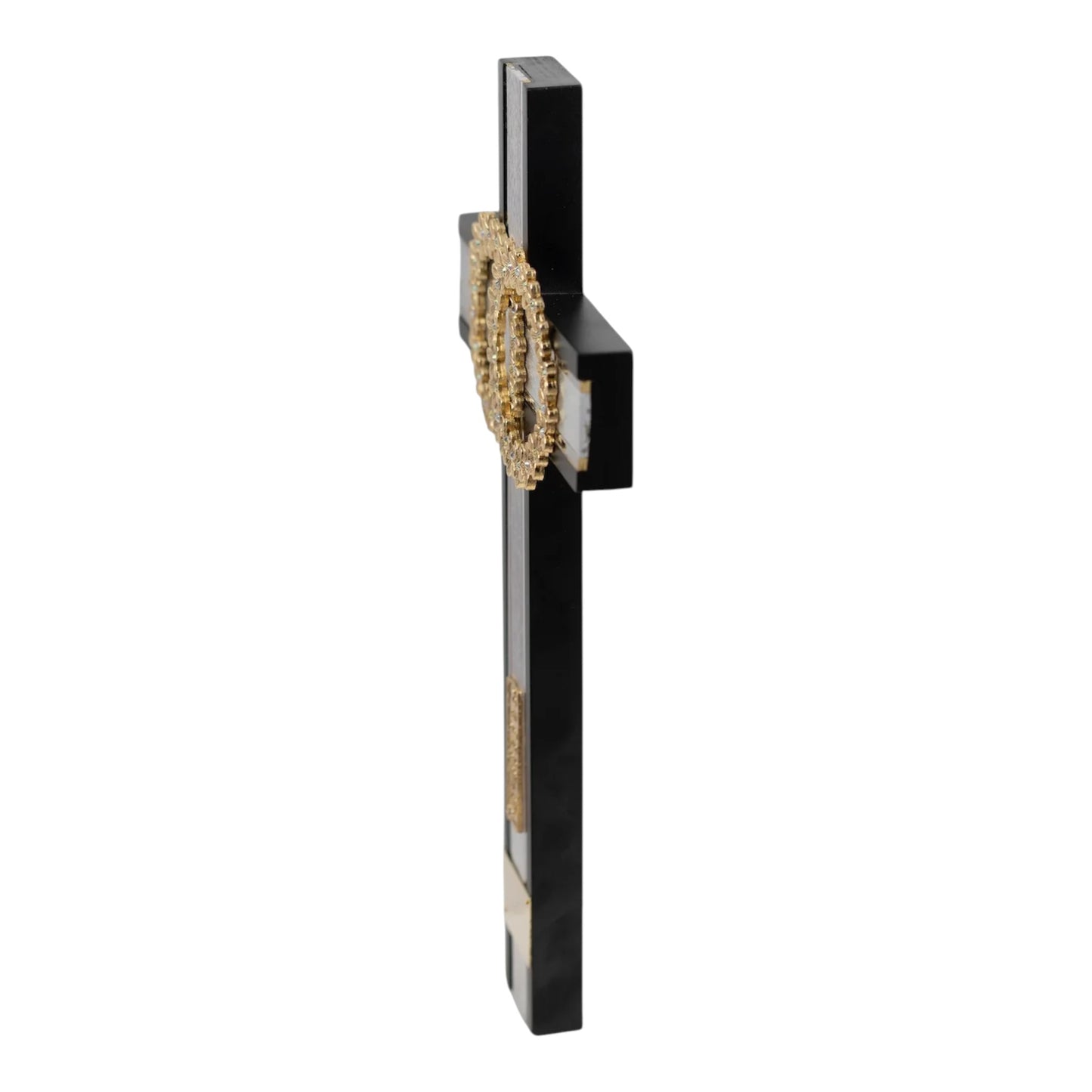 CRUZ DE MATRIMONIO CHOCOLATE DORADA CON PIEDRA 40*22.5 CM (CMDP-CH)