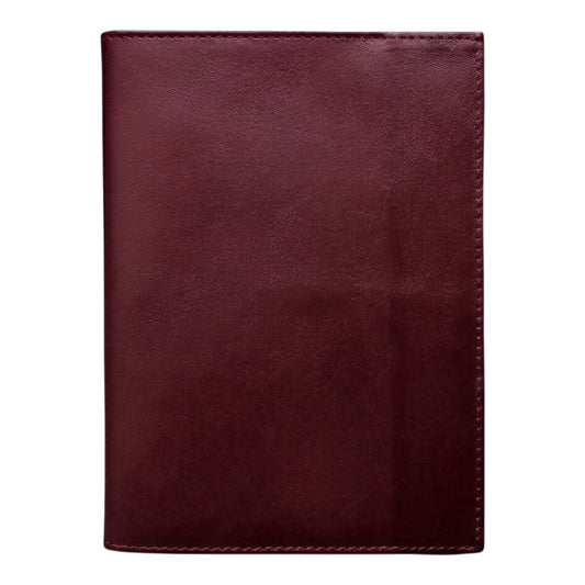 PORTA PASAPORTE PIEL VINO