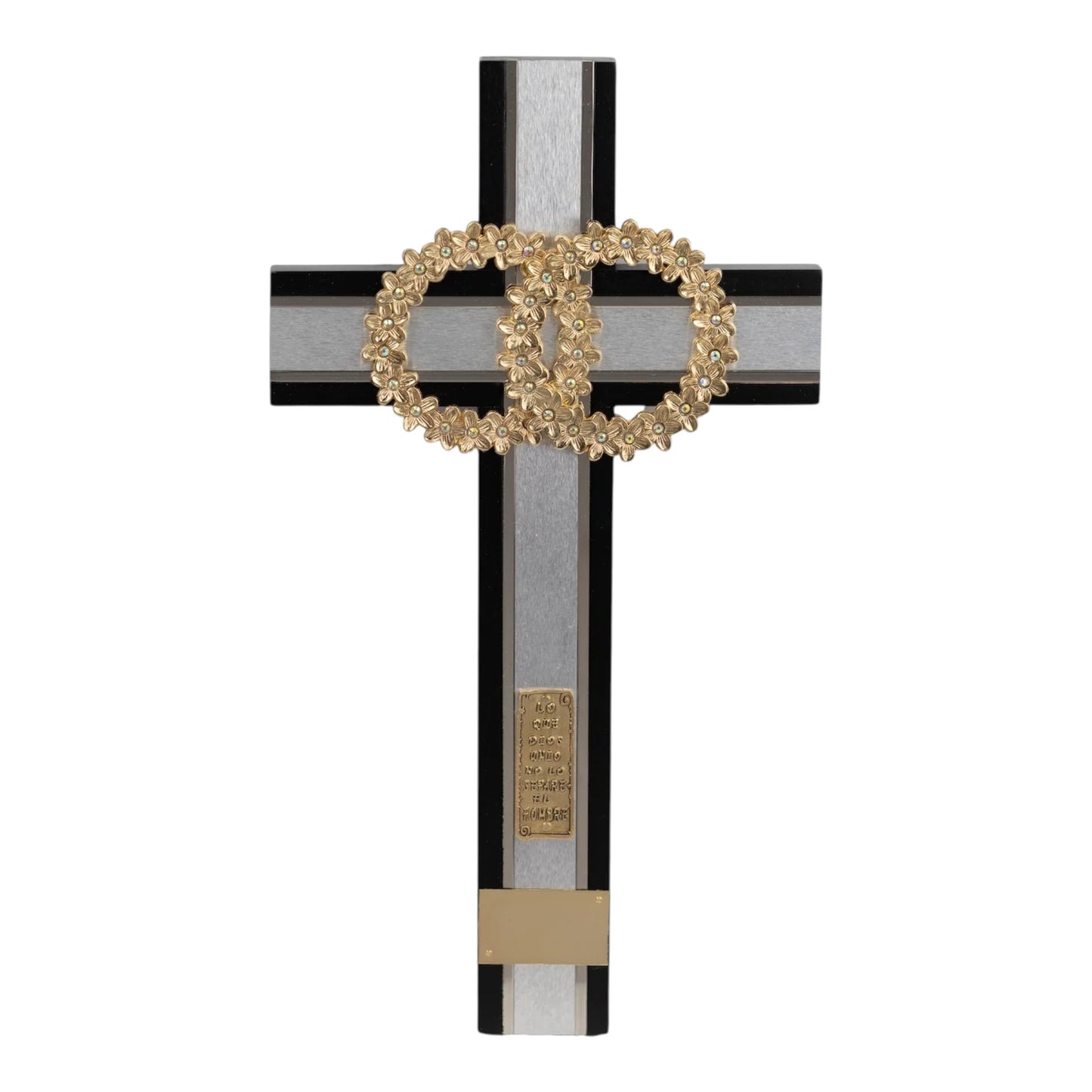 CRUZ DE MATRIMONIO CHOCOLATE DORADA CON PIEDRA 40*22.5 CM (CMDP-CH)