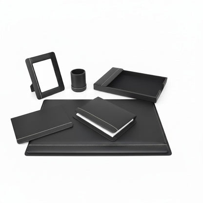 JUEGO DE ESCRITORIO PIEL NEGRO N.19