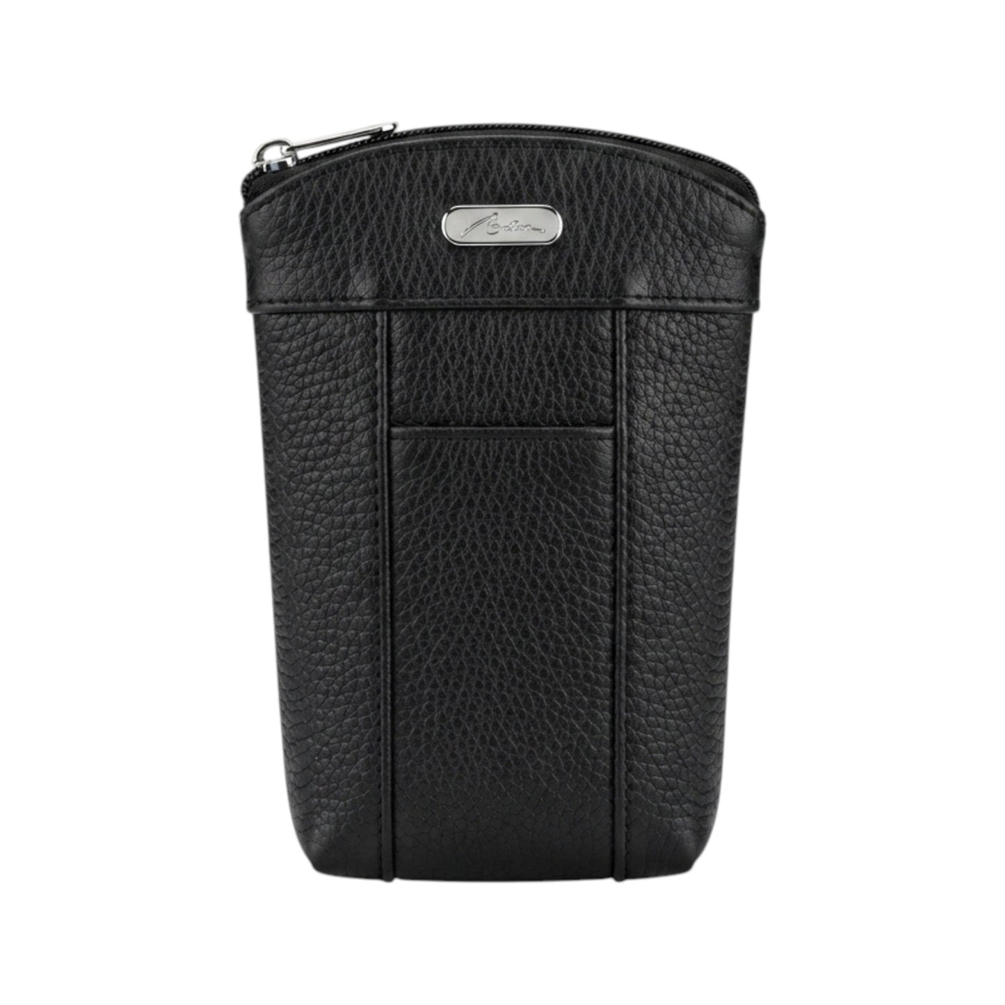 CIGARRERA PORTA ENCENDEDOR DE PIEL NEGRO (Q-355)