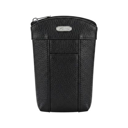 CIGARRERA PORTA ENCENDEDOR DE PIEL NEGRO (Q-355)