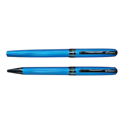 BOLIGRAFO Y ROLLER CELESTE METALIZADO (2033 RBRR)